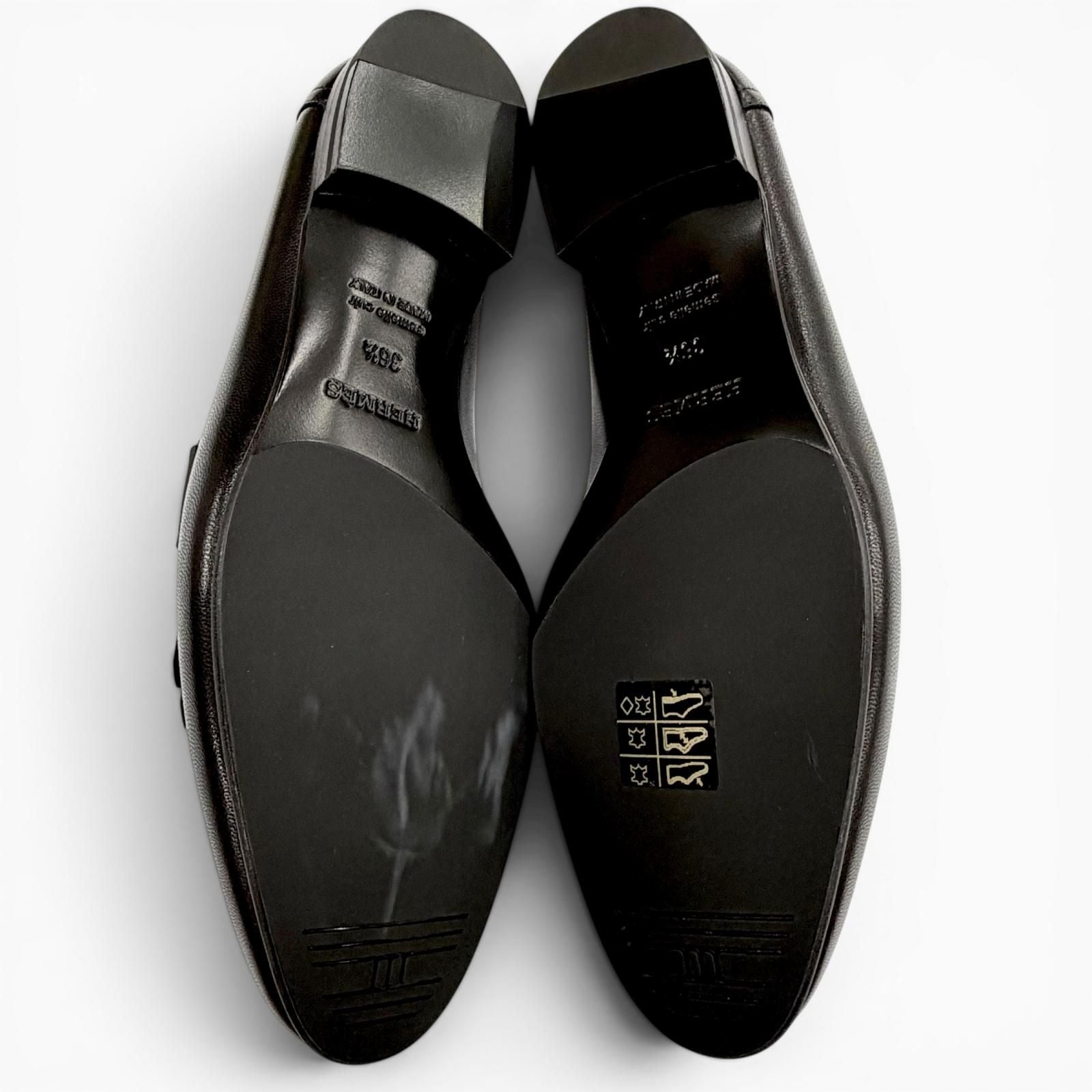 Hermes Moccasins Royale Leather Loafers Black — view 9