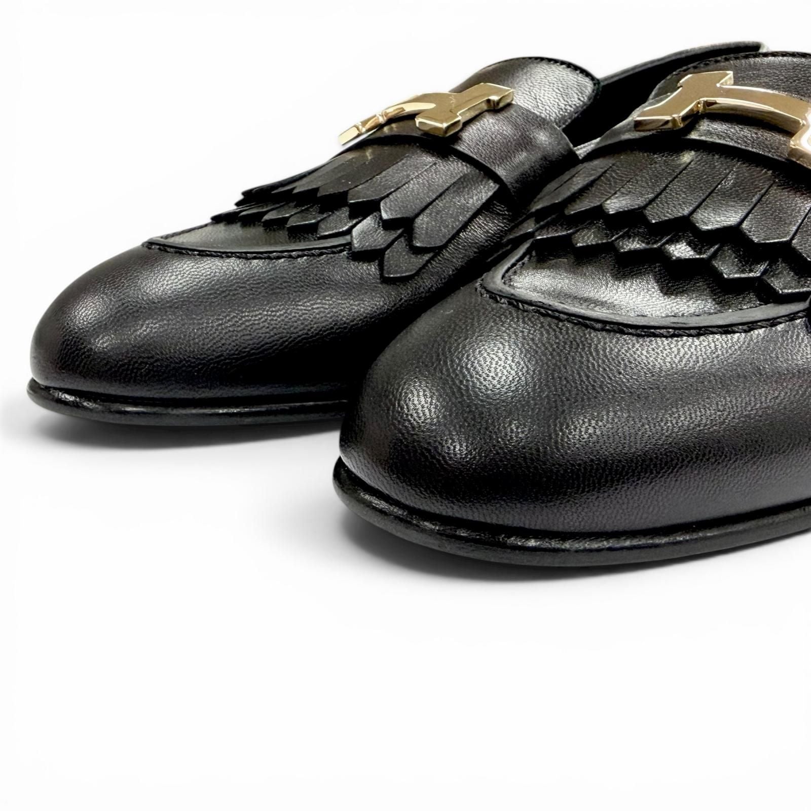 Hermes Moccasins Royale Leather Loafers Black — view 7