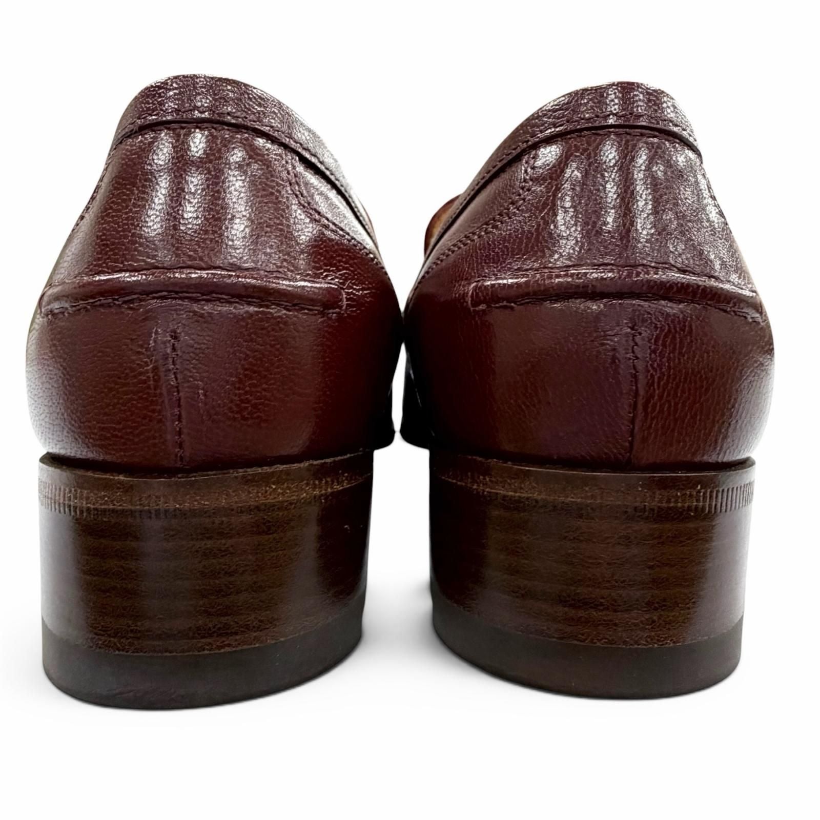 Gucci Web Line Horsebit Leather Loafers Bordeaux Gold 35.5 Box Recommended — view 5
