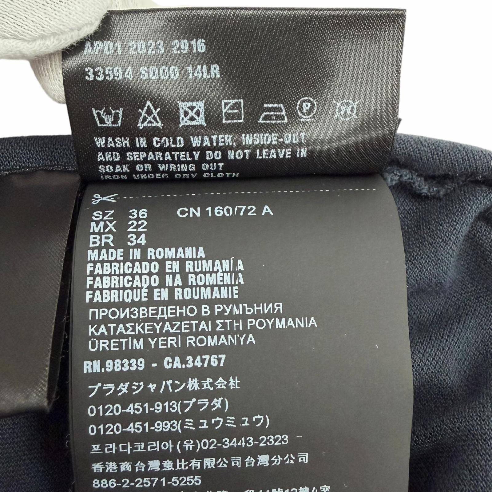 Prada Cotton 100% Pique Dress Navy 36 — view 8