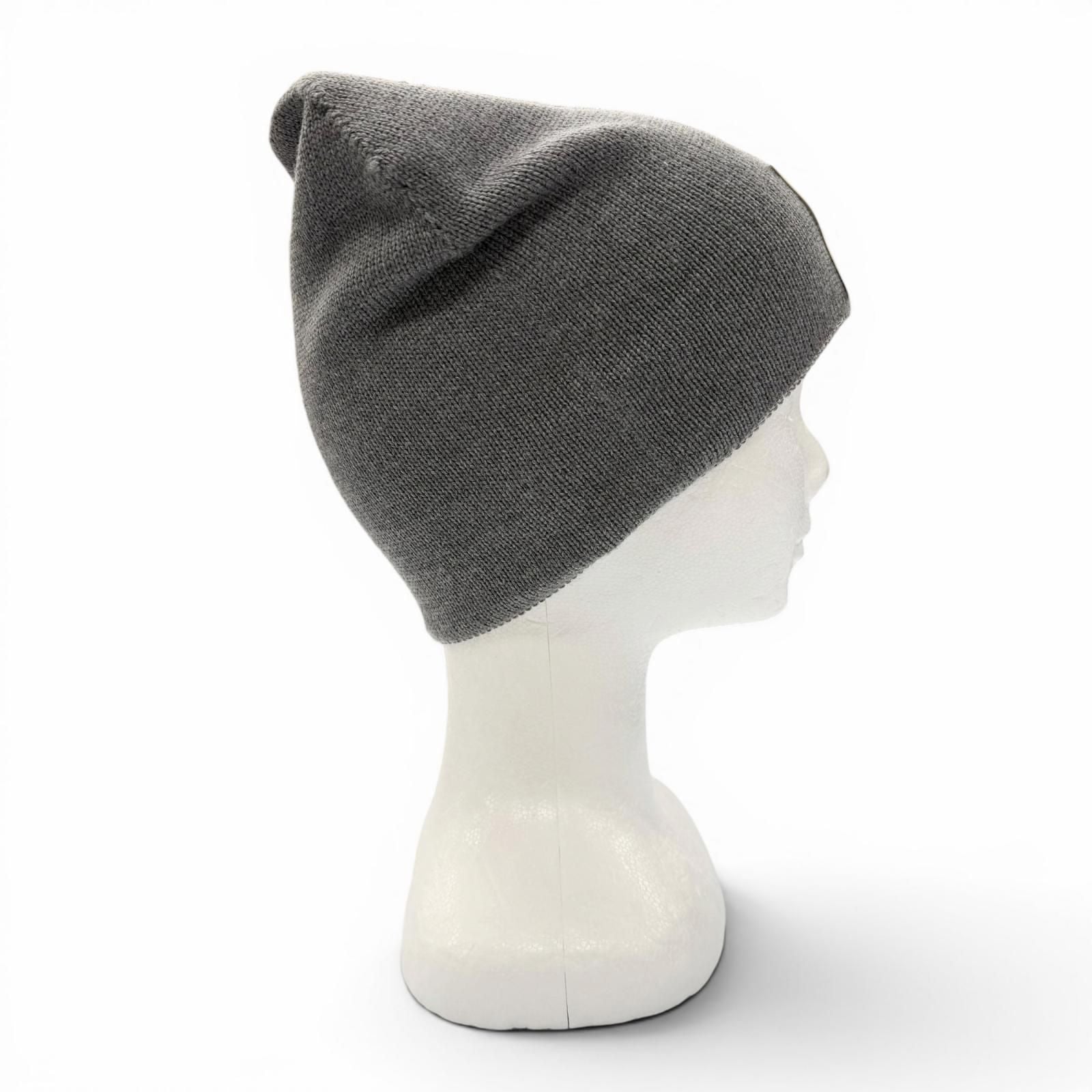 Chanel Sports Line Wool Silk CC Logo Hat Beanie Knit Cap Gray Ivory — view 6