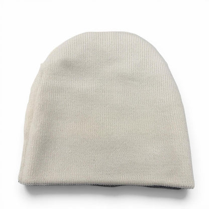 Chanel Sports Line Wool Silk CC Logo Hat Beanie Knit Cap Gray Ivory — view 9