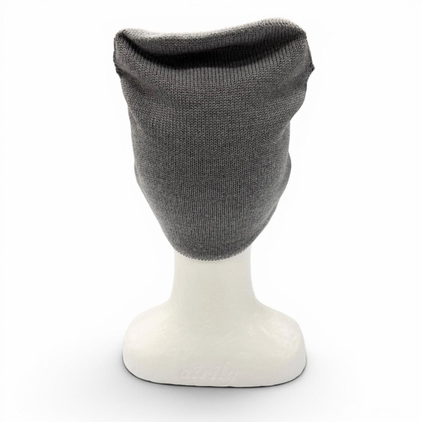 Chanel Sports Line Wool Silk CC Logo Hat Beanie Knit Cap Gray Ivory — view 5