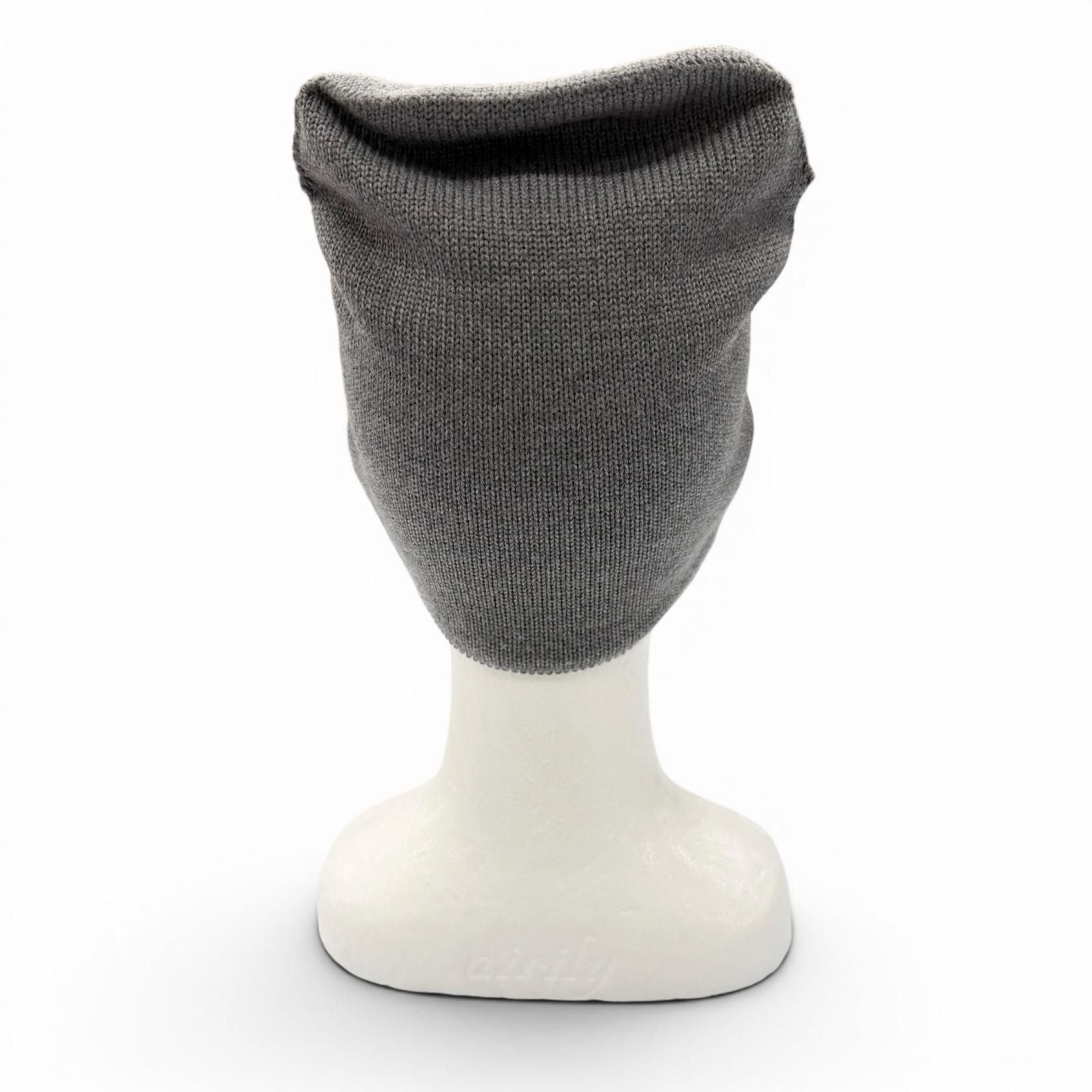 Chanel Sports Line Wool Silk CC Logo Hat Beanie Knit Cap Gray Ivory — view 5