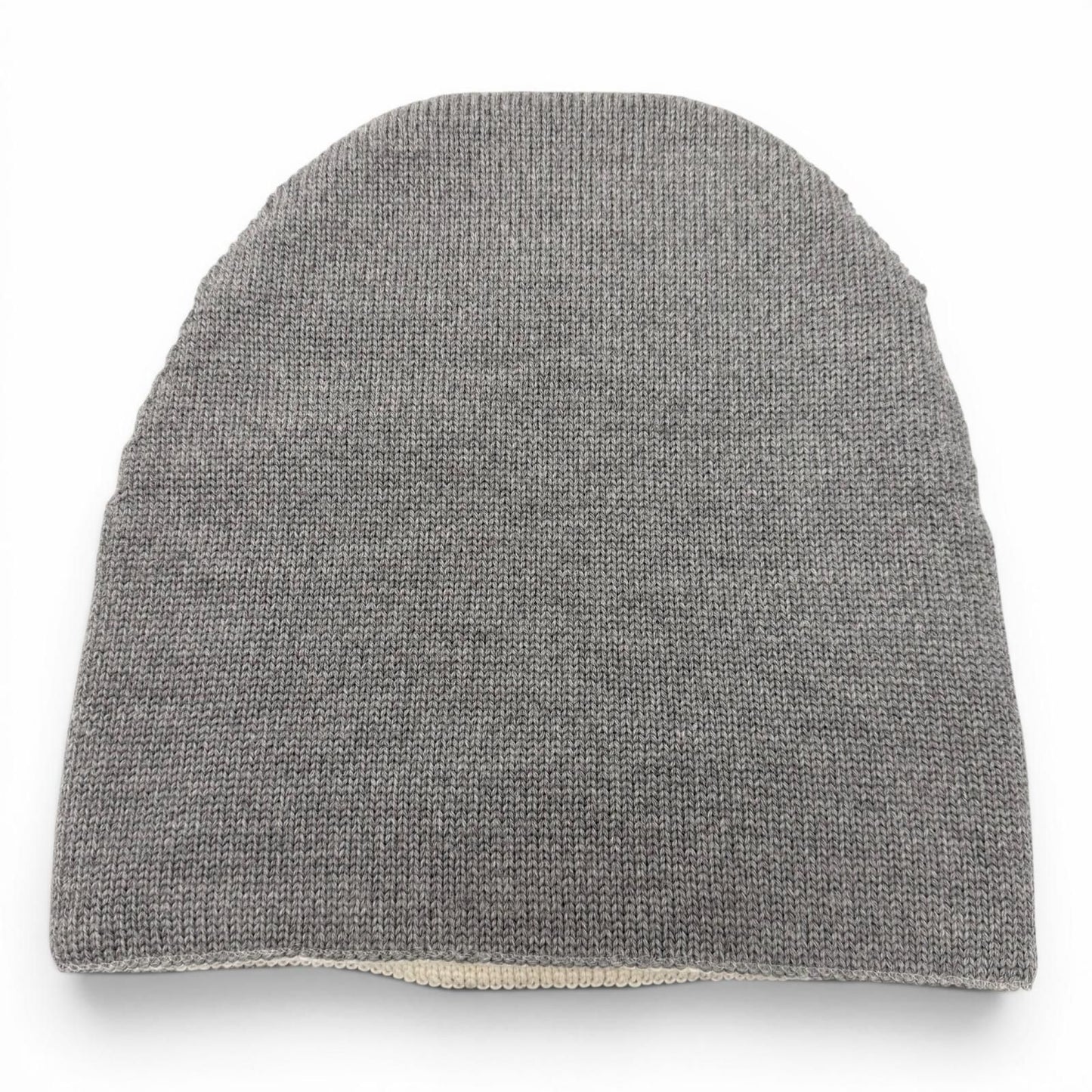 Chanel Sports Line Wool Silk CC Logo Hat Beanie Knit Cap Gray Ivory — view 8