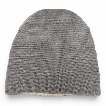 Chanel Sports Line Wool Silk CC Logo Hat Beanie Knit Cap Gray Ivory — view 8
