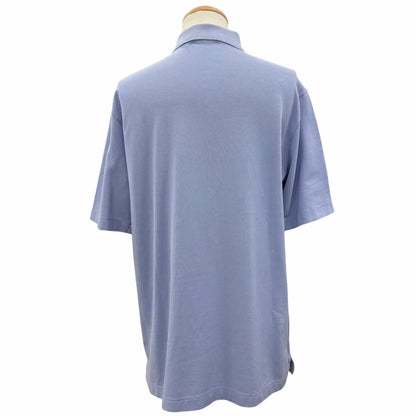 Hermes Cotton 100% Logo Embroidery Chest Pocket Short Sleeve Polo Shirt Purple — view 4