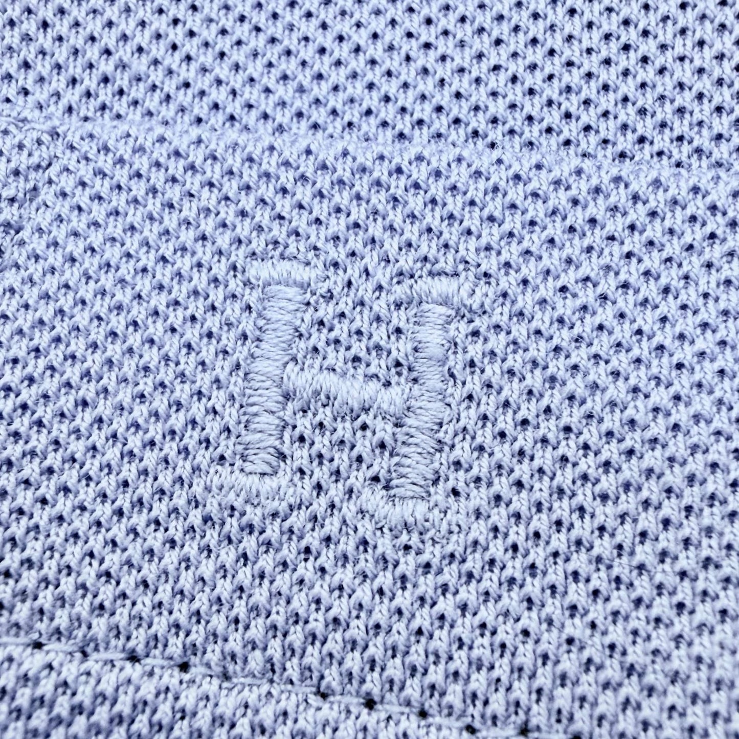 Hermes Cotton 100% Logo Embroidery Chest Pocket Short Sleeve Polo Shirt Purple — view 6