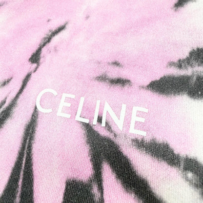 Celine Cotton 100% Tie Dye Logo Print Crew Neck Short Sleeve T-Shirt Multi — view 5