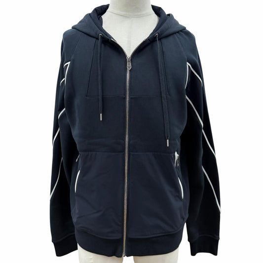 Hermes Sport Capsule Cotton 100% Marine Logo Contrast Jacket