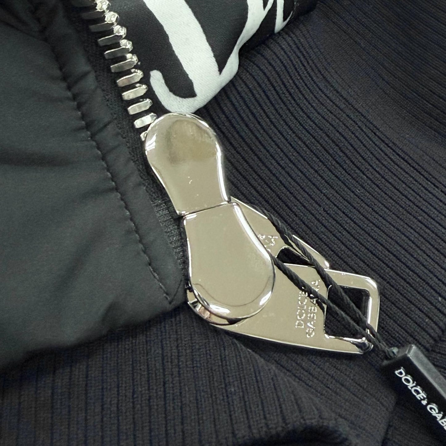 Dolce & Gabbana Graffiti Black Tag Double Zip Up Jacket Bomber White — view 8