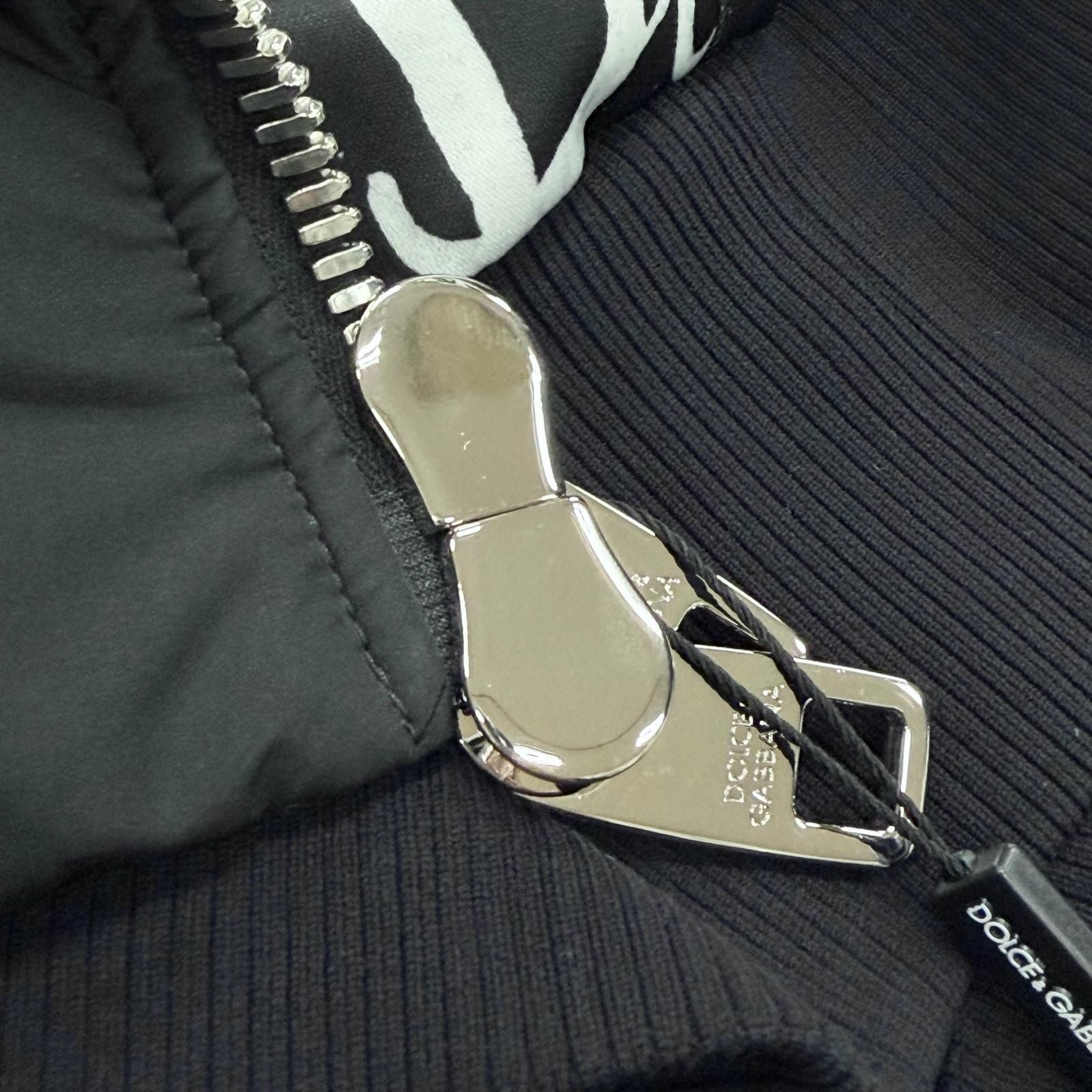 Dolce & Gabbana Graffiti Black Tag Double Zip Up Jacket Bomber White — view 8