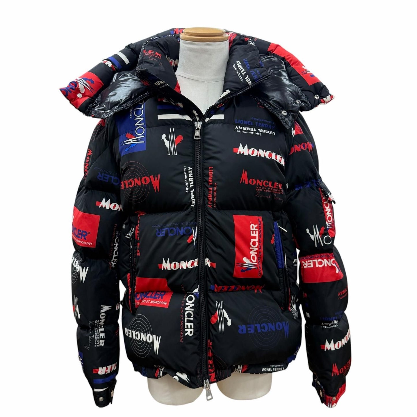 Bvlgari Moncler Wilson Hooded Double Zip Up Jacket Black Multi