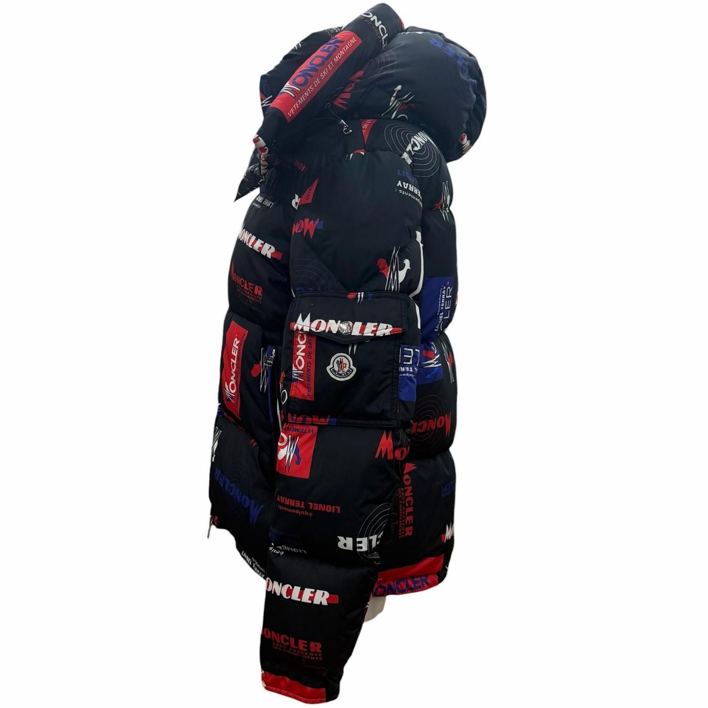 Bvlgari Moncler Wilson Hooded Double Zip Up Jacket Black Multi — view 3