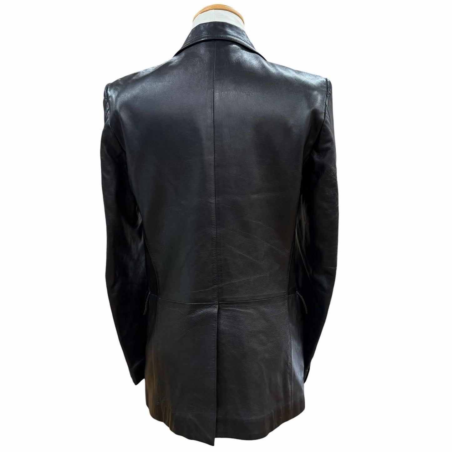 Gucci Vintage Sheep Leather Lambskin Era Single Jacket Tailored Black 46 — view 4