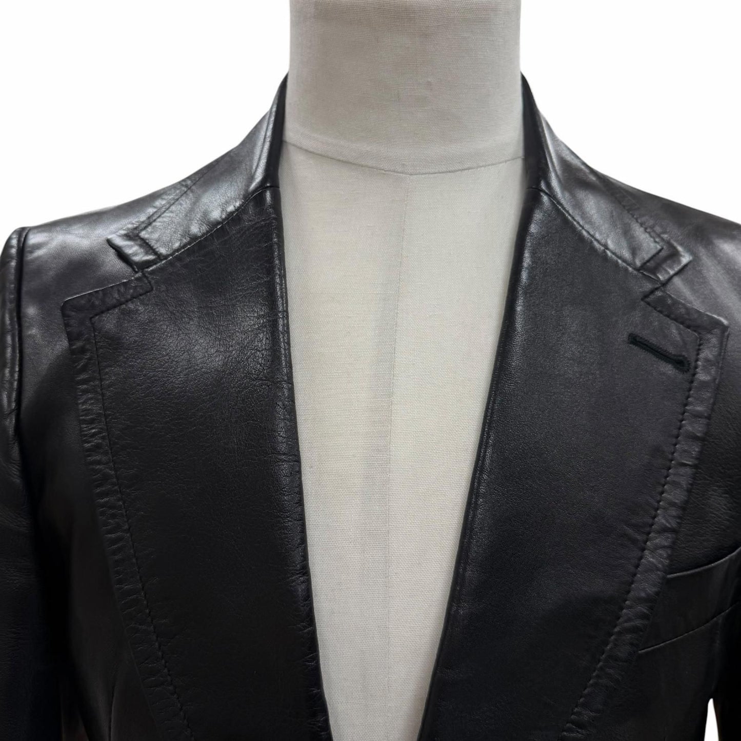 Gucci Vintage Sheep Leather Lambskin Era Single Jacket Tailored Black 46 — view 2