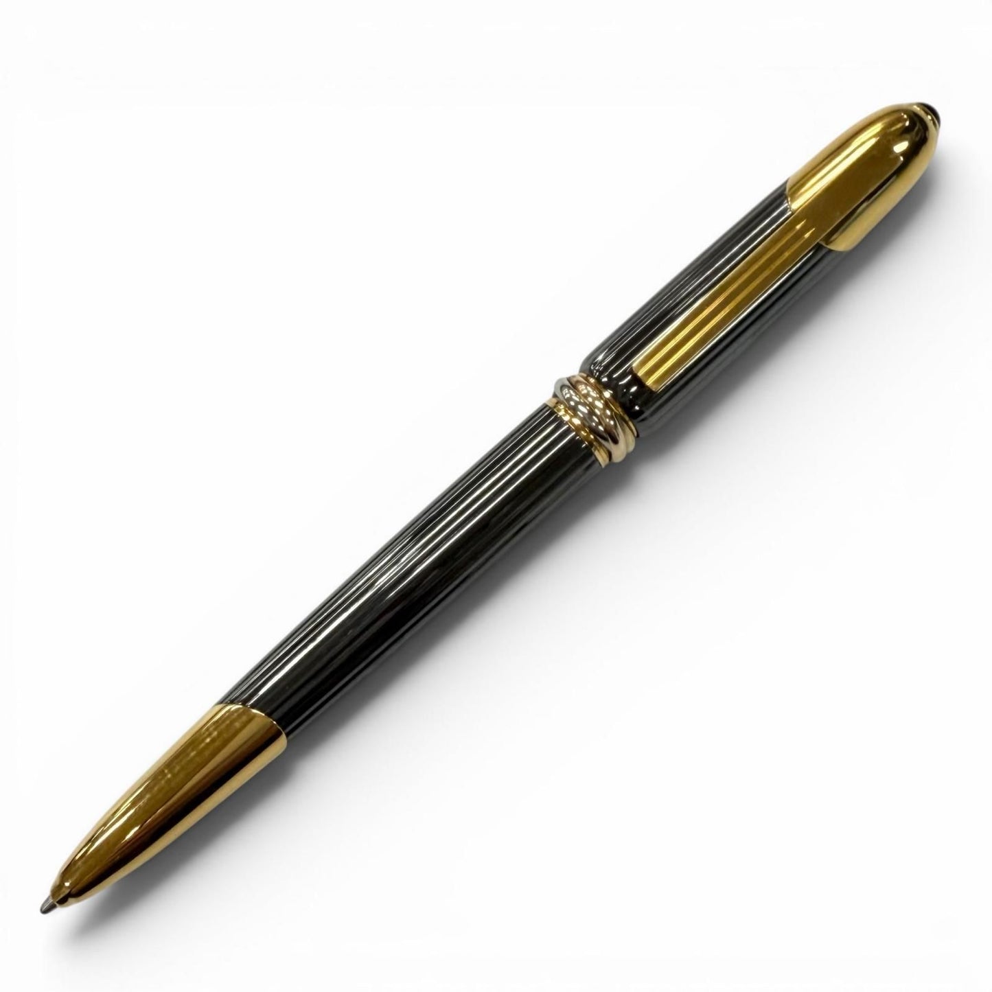 Cartier Trinity Color Stone Twist Ballpoint Pen Black Gold Handwriting Confirmed