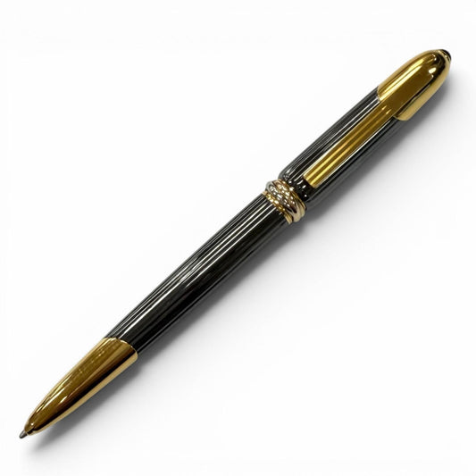 Cartier Trinity Color Stone Twist Ballpoint Pen Black Gold Handwriting Confirmed
