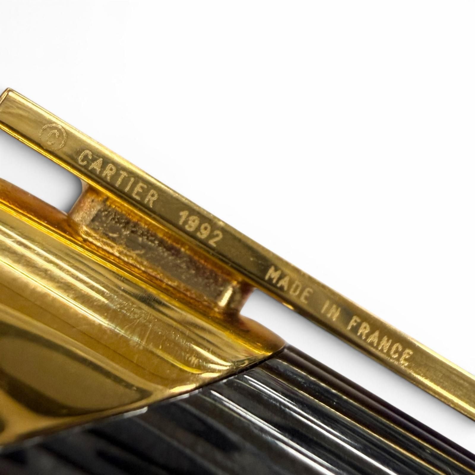 Cartier Trinity Color Stone Twist Ballpoint Pen Black Gold Handwriting Confirmed — view 8