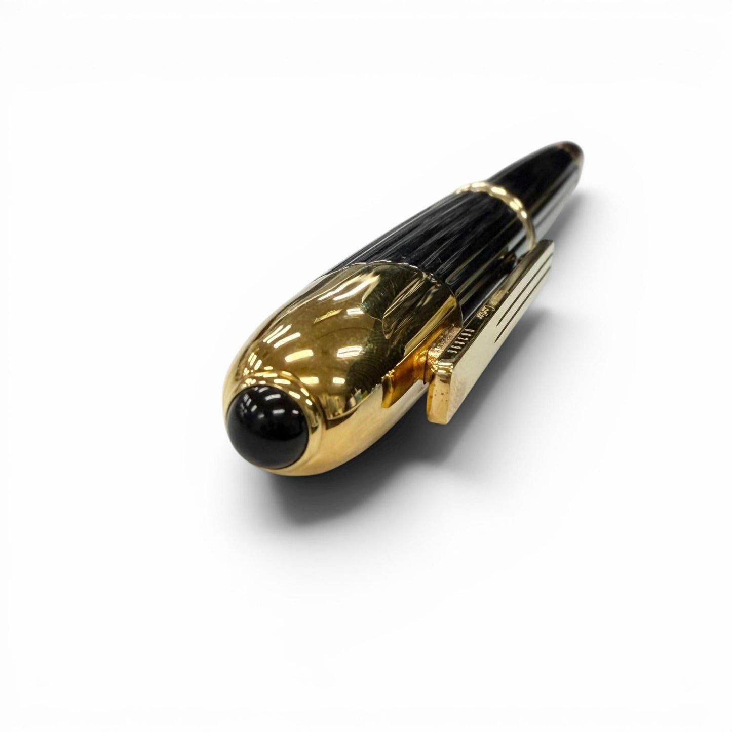Cartier Trinity Color Stone Twist Ballpoint Pen Black Gold Handwriting Confirmed — view 5