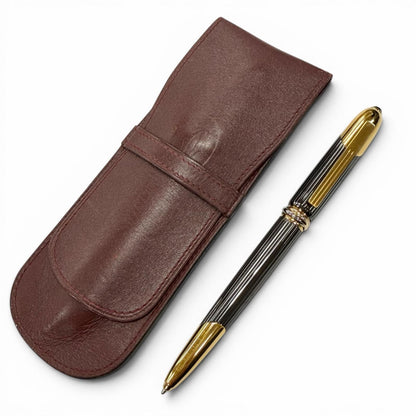 Cartier Trinity Color Stone Twist Ballpoint Pen Black Gold Handwriting Confirmed — view 2