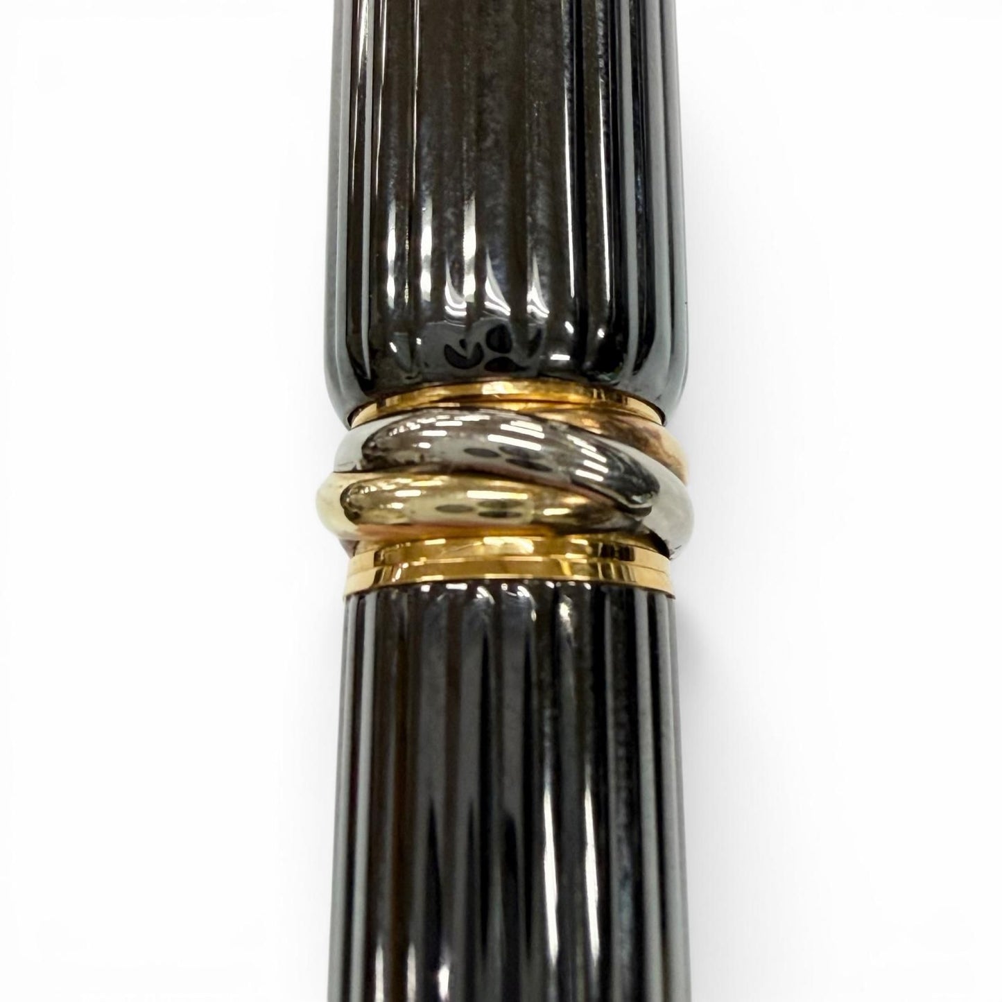 Cartier Trinity Color Stone Twist Ballpoint Pen Black Gold Handwriting Confirmed — view 7
