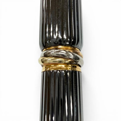 Cartier Trinity Color Stone Twist Ballpoint Pen Black Gold Handwriting Confirmed — view 7
