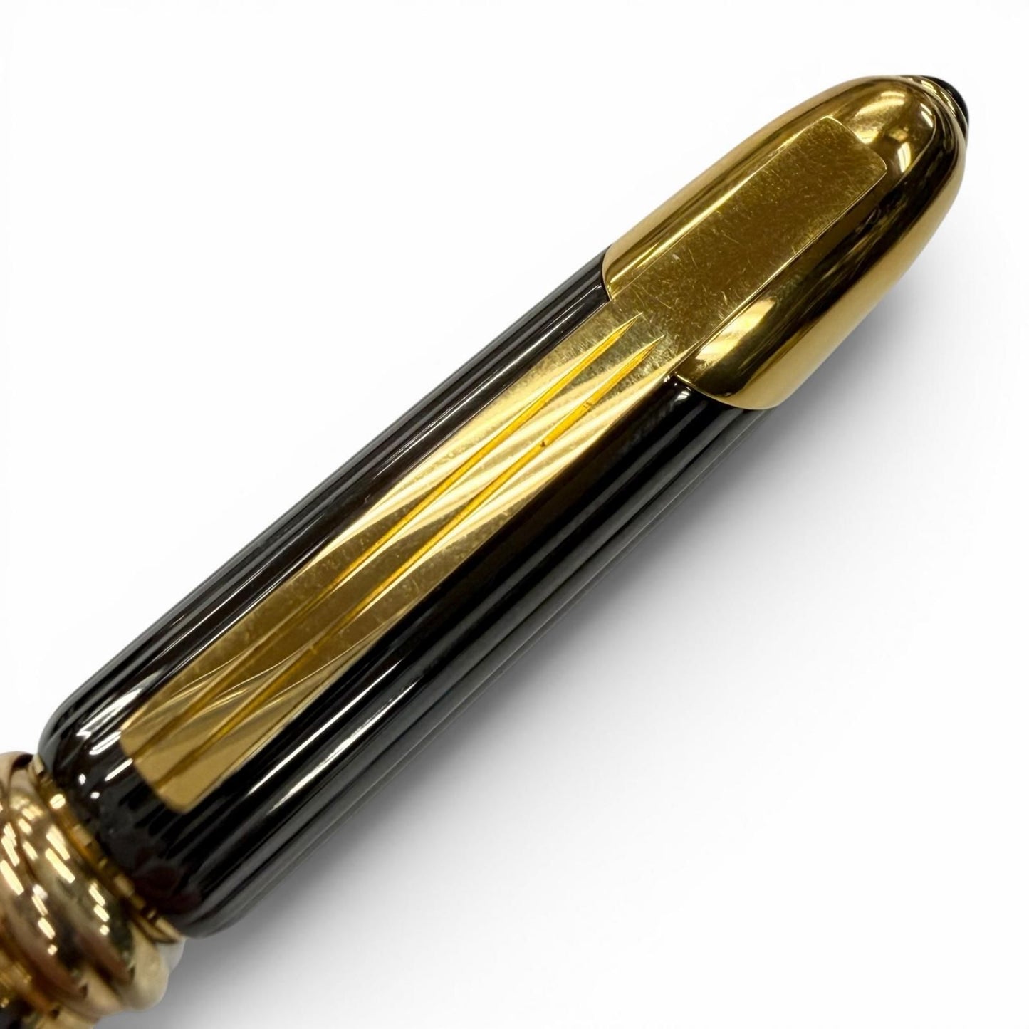 Cartier Trinity Color Stone Twist Ballpoint Pen Black Gold Handwriting Confirmed — view 6