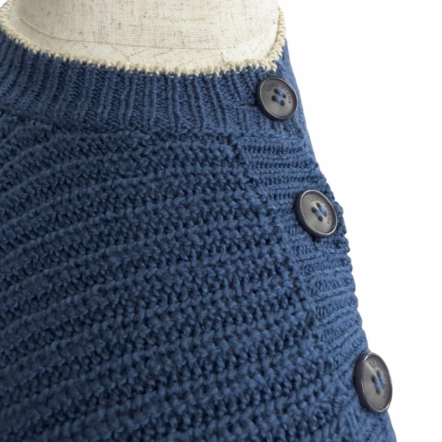Loro Piana Cotton Crew Neck Long Sleeve Knit Sweater Blue 48 — view 5