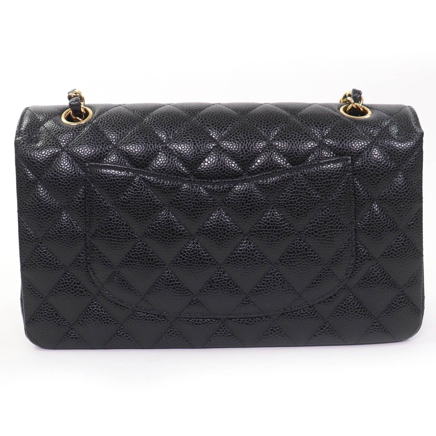 Chanel Quilted 25 Caviar Leather Chain Shoulder Bag Black Gold — view 3