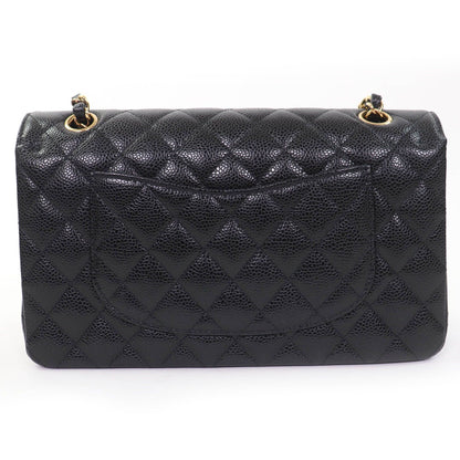 Chanel Quilted 25 Caviar Leather Chain Shoulder Bag Black Gold — view 3