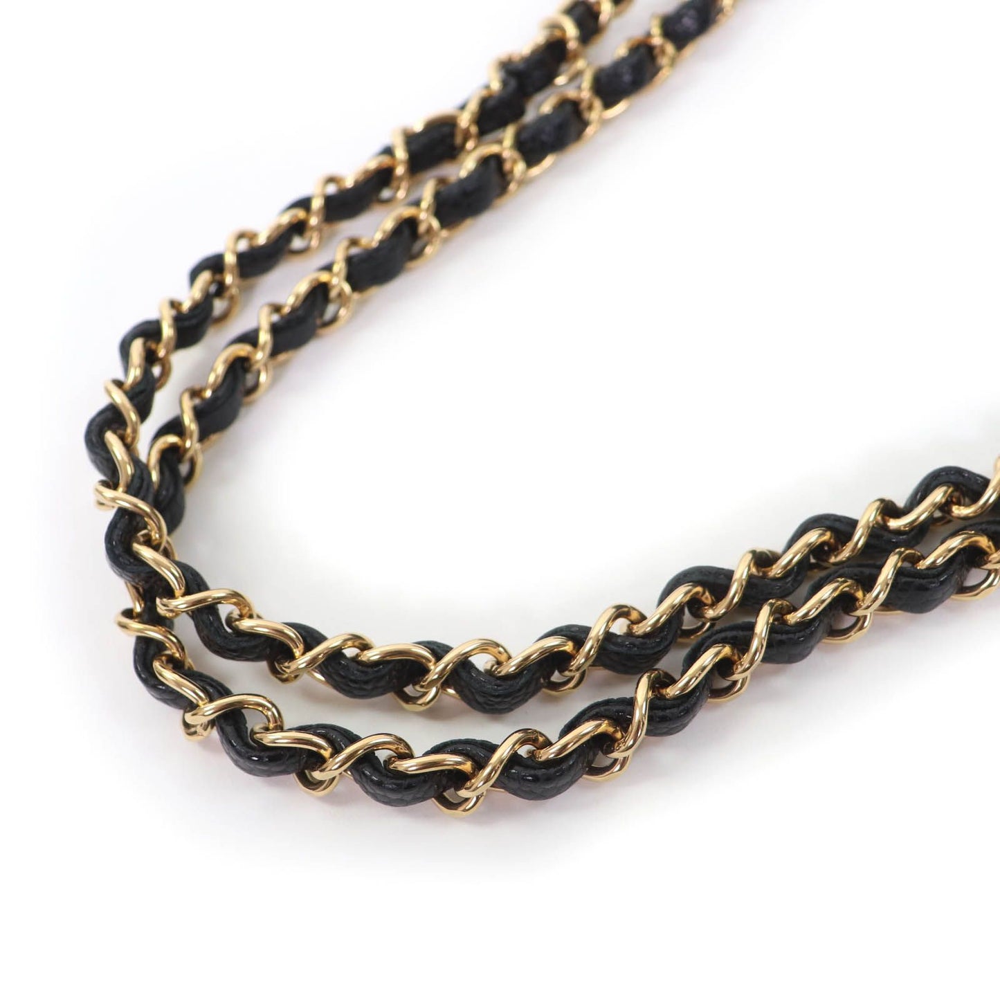 Chanel Quilted 25 Caviar Leather Chain Shoulder Bag Black Gold — view 6