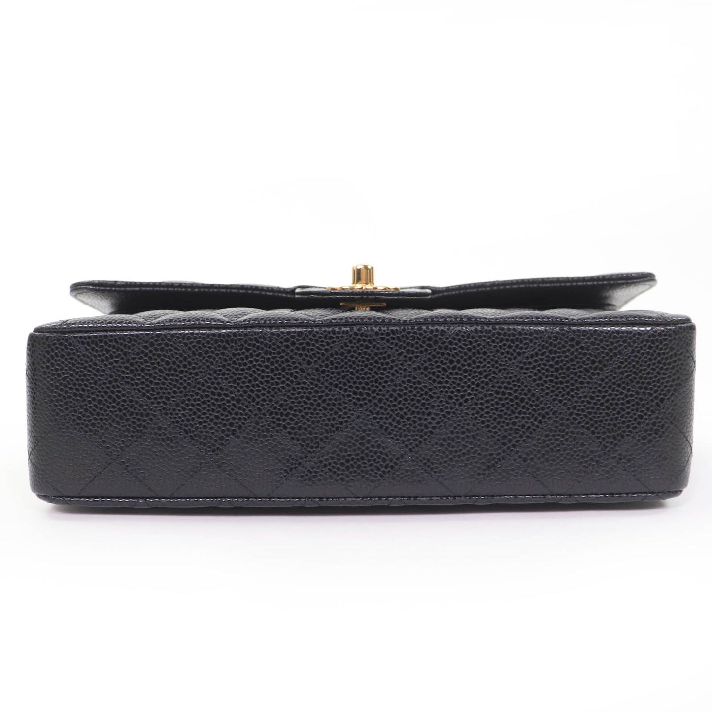 Chanel Quilted 25 Caviar Leather Chain Shoulder Bag Black Gold — view 4