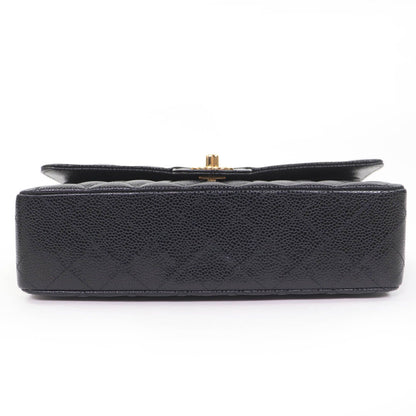 Chanel Quilted 25 Caviar Leather Chain Shoulder Bag Black Gold — view 4