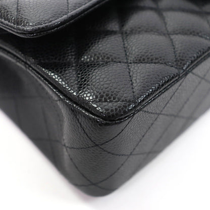 Chanel Quilted 25 Caviar Leather Chain Shoulder Bag Black Gold — view 7