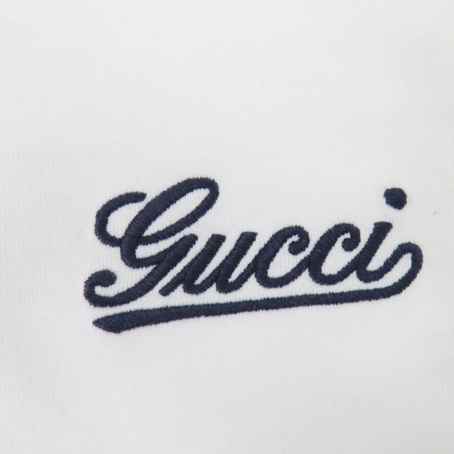 Gucci Cotton 100% Logo Embroidery Oversize Jersey Short Sleeve T-Shirt White — view 5