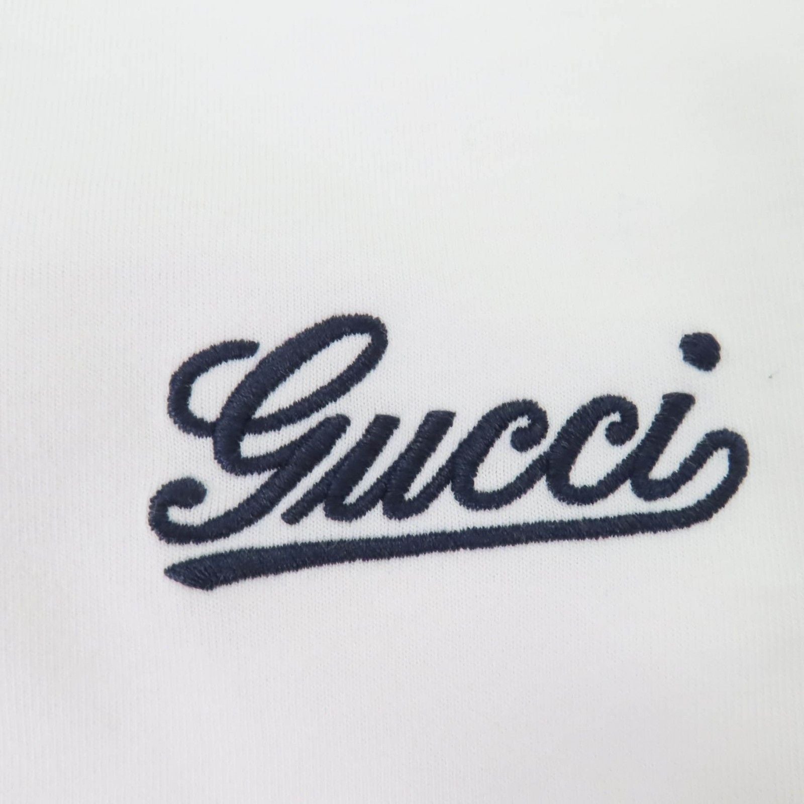 Gucci Cotton 100% Logo Embroidery Oversize Jersey Short Sleeve T-Shirt White — view 5