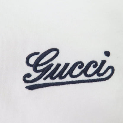 Gucci Cotton 100% Logo Embroidery Oversize Jersey Short Sleeve T-Shirt White — view 5
