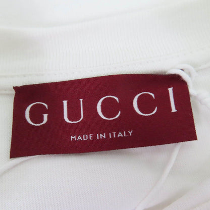 Gucci Cotton 100% Logo Embroidery Oversize Jersey Short Sleeve T-Shirt White — view 6