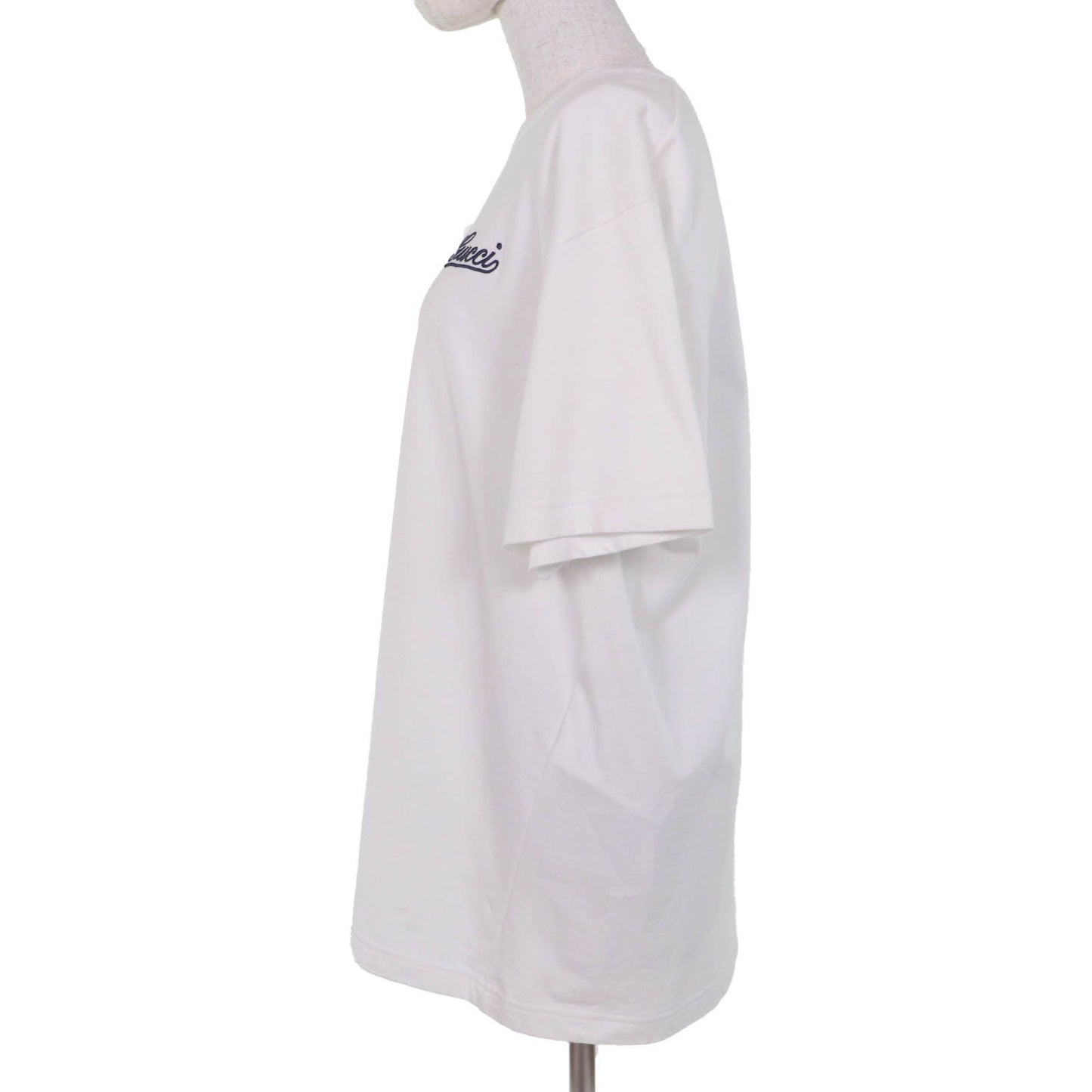 Gucci Cotton 100% Logo Embroidery Oversize Jersey Short Sleeve T-Shirt White — view 2