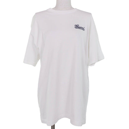Gucci Cotton 100% Logo Embroidery Oversize Jersey Short Sleeve T-Shirt White