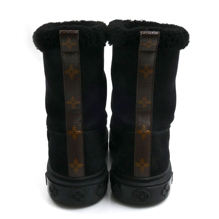 Louis Vuitton Bree Line Shearling Boots Black — view 3