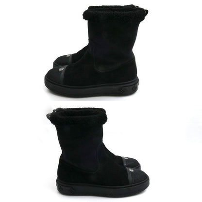 Louis Vuitton Bree Line Shearling Boots Black — view 4