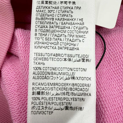 Balenciaga Back Logo Embroidery Distressed Pullover Hoodie Pink — view 8
