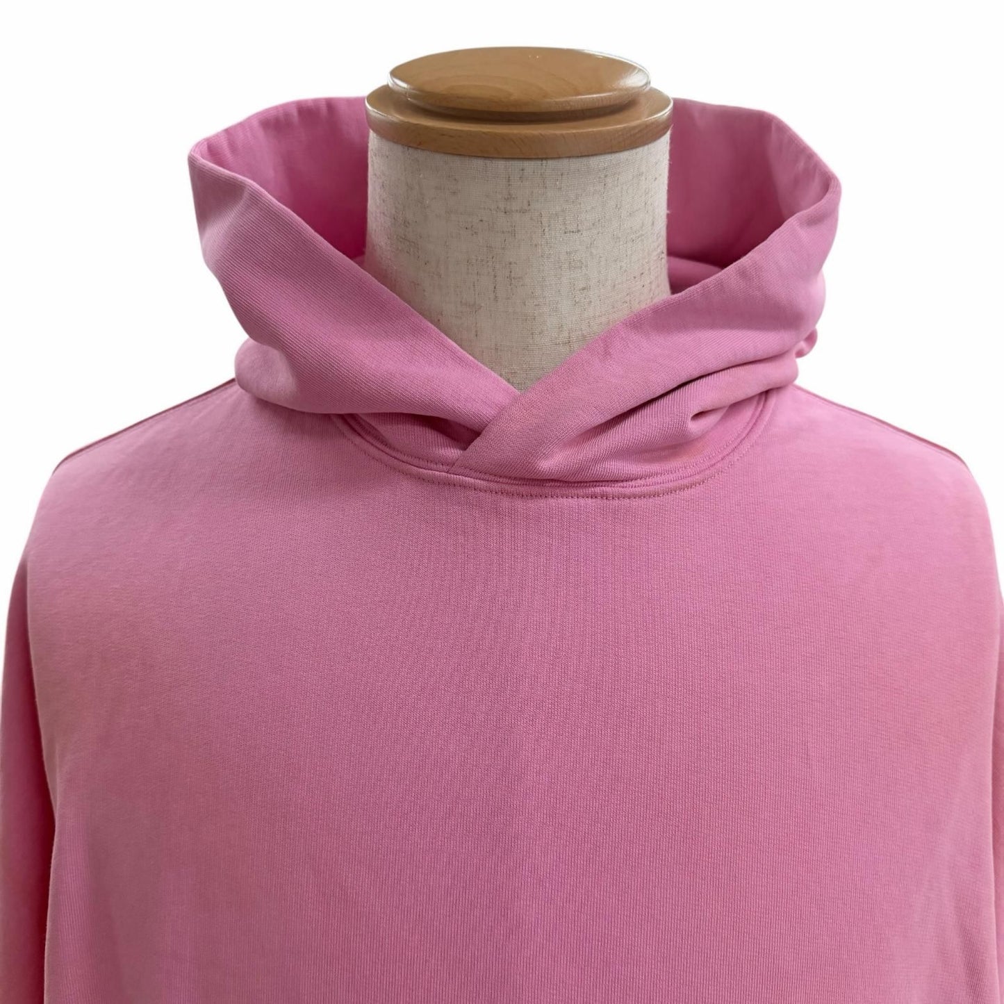 Balenciaga Back Logo Embroidery Distressed Pullover Hoodie Pink — view 2