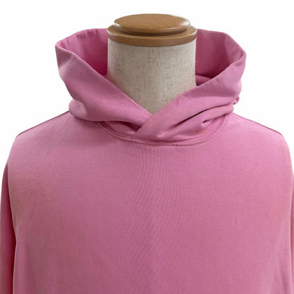 Balenciaga Back Logo Embroidery Distressed Pullover Hoodie Pink — view 2