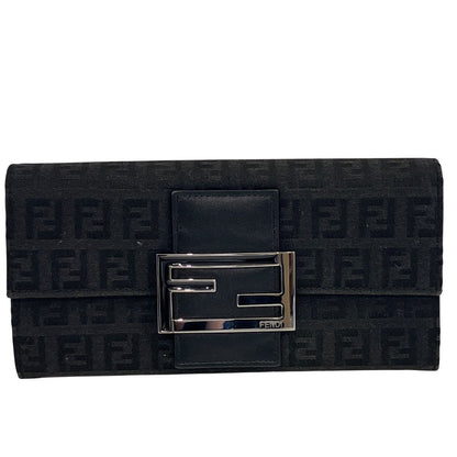 Fendi Zucchino Wallet Canvas Leather
