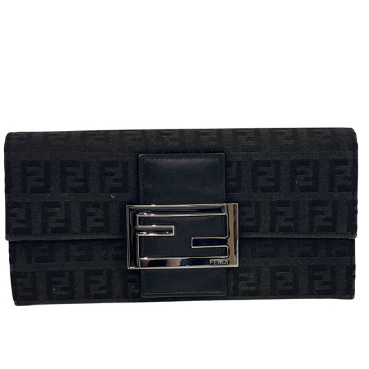 Fendi Zucchino Wallet Canvas Leather