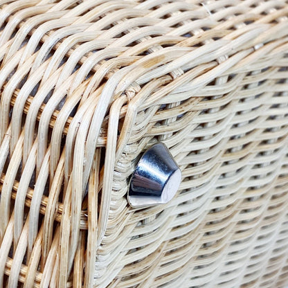 Prada Wicker Basket Bag Handbag Rattan Cotton Sequin — view 6