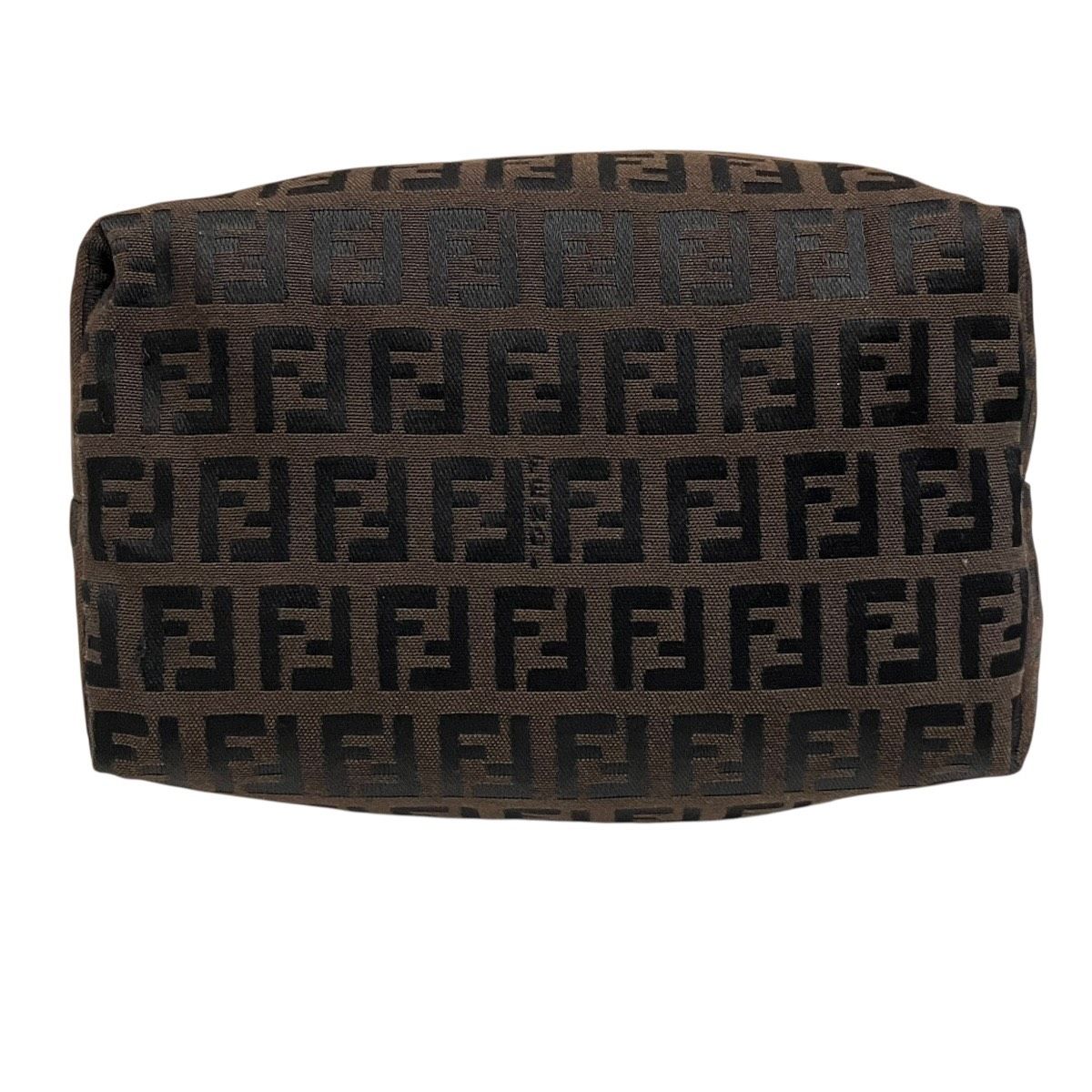 Fendi Zucca Pattern Pouch Handbag Canvas Leather — view 3